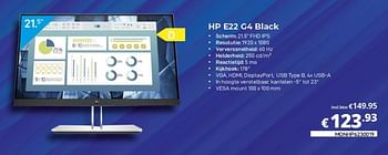 Promoties Hp e22 g4 black - HP - Geldig van 01/02/2023 tot 28/02/2023 bij Compudeals
