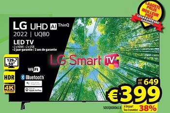 Promoties Lg led tv 50uq80006lb - LG - Geldig van 08/02/2023 tot 15/02/2023 bij ElectroStock