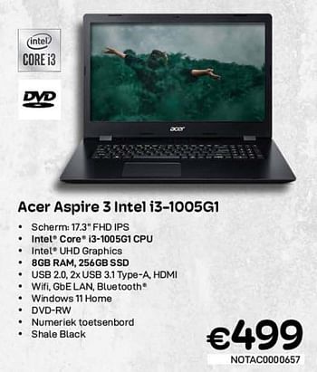 Promoties Acer aspire 3 intel i3-1005g1 - Acer - Geldig van 01/02/2023 tot 28/02/2023 bij Compudeals