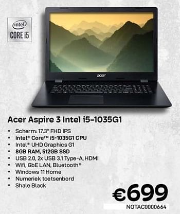 Promoties Acer aspire 3 intel i5-1035g1 - Acer - Geldig van 01/02/2023 tot 28/02/2023 bij Compudeals