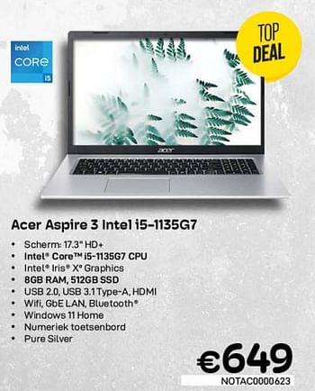 Promoties Acer aspire 3 intel i5-1135g7 - Acer - Geldig van 01/02/2023 tot 28/02/2023 bij Compudeals
