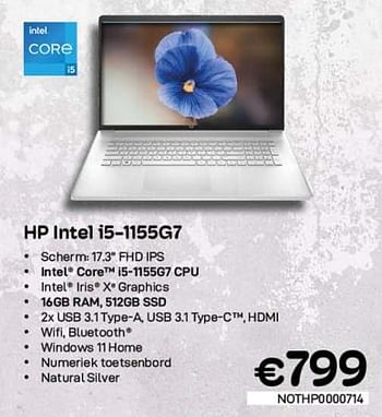 Promoties Hp intel i5-1155g7 - HP - Geldig van 01/02/2023 tot 28/02/2023 bij Compudeals