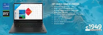 Promoties Hp omen intel i7-11800h - HP - Geldig van 01/02/2023 tot 28/02/2023 bij Compudeals