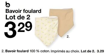 Promotions Bavoir foulard - Produit maison - Zeeman  - Valide de 15/01/2023 à 30/06/2023 chez Zeeman
