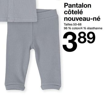 Promotions Pantalon côtelé nouveau-né - Produit maison - Zeeman  - Valide de 15/01/2023 à 30/06/2023 chez Zeeman