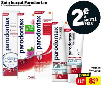 Promotions Dentifrice complete protection fresh - Parodontax - Valide de 07/02/2023 à 12/02/2023 chez Kruidvat