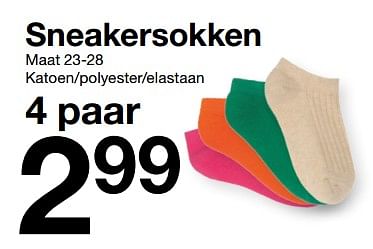 salaris buitenspiegel semester Sneakersokken - Huismerk - Zeeman - Zeeman - Promoties.be