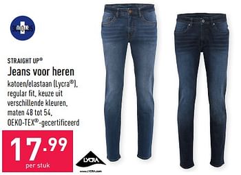 Promoties Jeans voor heren - Straight Up - Geldig van 18/02/2023 tot 24/02/2023 bij Aldi