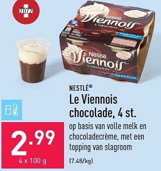 Promoties Le viennois chocolade - Nestlé - Geldig van 17/02/2023 tot 24/02/2023 bij Aldi