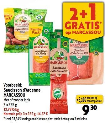 Promoties Saucisson d’ardenne marcassou - Marcassou - Geldig van 08/02/2023 tot 14/02/2023 bij Smatch