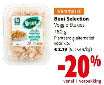 Promoties Boni selection veggie stukjes - Boni - Geldig van 08/02/2023 tot 21/02/2023 bij Colruyt