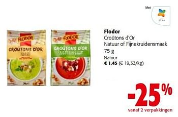 Promoties Flodor croûtons d’or natuur - Flodor - Geldig van 08/02/2023 tot 21/02/2023 bij Colruyt