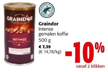 Promoties Graindor intense gemalen koffie - Graindor - Geldig van 08/02/2023 tot 21/02/2023 bij Colruyt