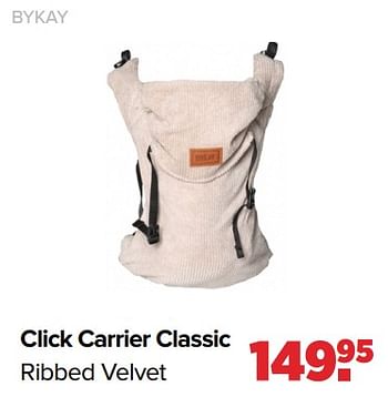 Promoties Bykay click carrier classic ribbed velvet - Bykay - Geldig van 06/02/2023 tot 04/03/2023 bij Baby-Dump