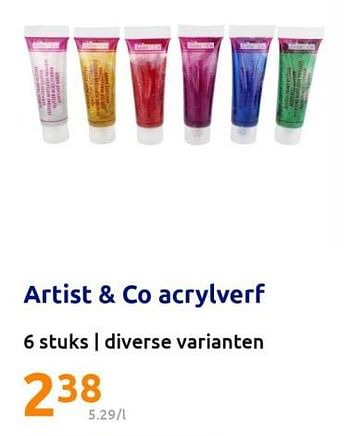 Promoties Artist + co acrylverf - Artist & Co - Geldig van 08/02/2023 tot 14/02/2023 bij Action