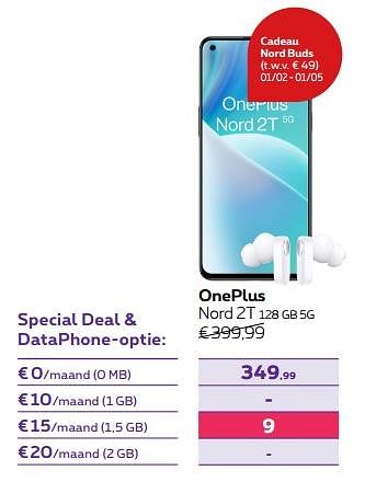 Promoties Oneplus nord 2t 128 gb 5g - OnePlus - Geldig van 01/02/2023 tot 01/05/2023 bij Proximus
