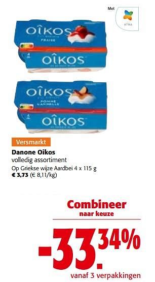 Promoties Danone oikos op griekse wijze aardbei - Danone - Geldig van 08/02/2023 tot 21/02/2023 bij Colruyt