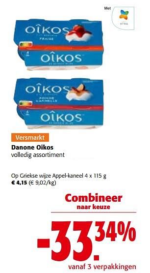 Promoties Danone oikos op griekse wijze appel-kaneel - Danone - Geldig van 08/02/2023 tot 21/02/2023 bij Colruyt