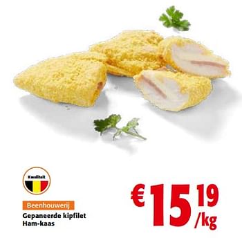 Promoties Gepaneerde kipfilet ham-kaas - Huismerk - Colruyt - Geldig van 08/02/2023 tot 21/02/2023 bij Colruyt