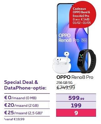 Promoties Oppo reno8 pro 256 gb 5g - Oppo - Geldig van 01/02/2023 tot 01/05/2023 bij Proximus