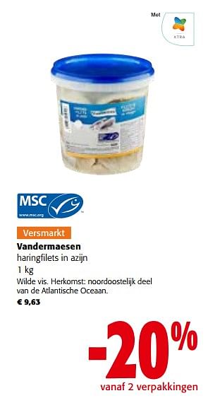 Promoties Vandermaesen haringfilets in azijn - Vandermaesen - Geldig van 08/02/2023 tot 21/02/2023 bij Colruyt