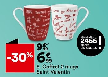 Promotions Coffret 2 mugs saint-valentin - Produit Maison - But - Valide de 07/02/2023 à 06/03/2023 chez But