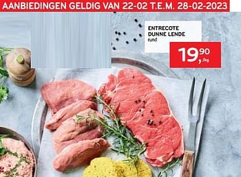 Promoties Entrecote dunne lende rund - Huismerk - Alvo - Geldig van 22/02/2023 tot 28/02/2023 bij Alvo