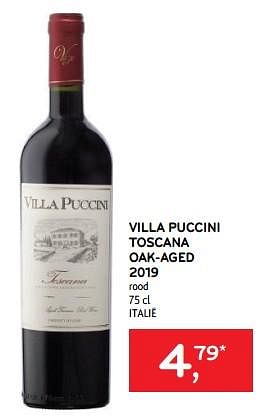 Promoties Villa puccini toscana oak-aged 2019 rood - Rode wijnen - Geldig van 22/02/2023 tot 07/03/2023 bij Alvo