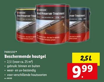 Promoties Beschermende houtgel - Parkside - Geldig van 20/02/2023 tot 25/02/2023 bij Lidl