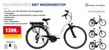 Promoties Elektrische fiets met middenmotor - Evobike - Geldig van 01/01/2023 tot 30/07/2023 bij Hubo
