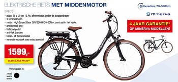 Promoties Elektrische fiets met middenmotor - Minerva - Geldig van 01/01/2023 tot 30/07/2023 bij Hubo