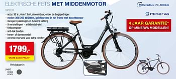 Promoties Elektrische fiets met middenmotor - Minerva - Geldig van 01/01/2023 tot 30/07/2023 bij Hubo