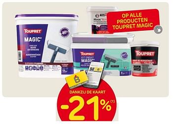 Promotions -21% op alle producten toupret magic - TouPret - Valide de 15/02/2023 à 27/02/2023 chez Brico