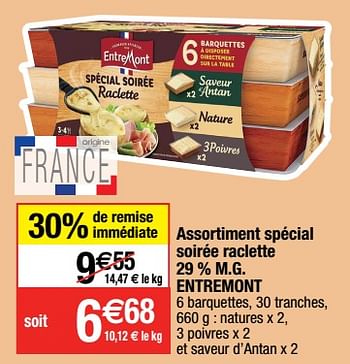 Promotions Assortiment spécial soirée raclette 29 % m.g. entremont - Entre Mont - Valide de 14/02/2023 à 19/02/2023 chez Migros