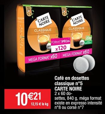 Promotions Café en dosettes classique n°5 carte noire - CarteNoire - Valide de 14/02/2023 à 19/02/2023 chez Migros
