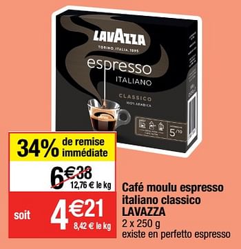 Promotions Café moulu espresso italiano classico lavazza - Lavazza - Valide de 14/02/2023 à 19/02/2023 chez Migros