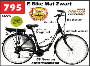 Promoties E-bike mat zwart - Tounis - Geldig van 02/02/2023 tot 26/02/2023 bij Itek