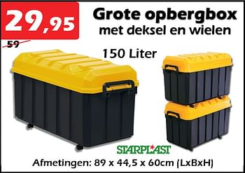 Promoties Grote opbergbox met deksel en wielen - Starplast - Geldig van 02/02/2023 tot 26/02/2023 bij Itek