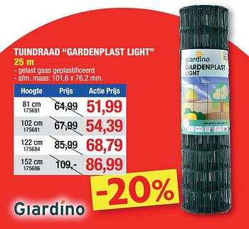 Promoties Tuindraad gardenplast light - Giardino - Geldig van 15/02/2023 tot 19/02/2023 bij Hubo