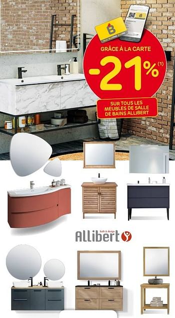 Promotions -21% sur tous les meubles de salle de bains allibert - Allibert - Valide de 15/02/2023 à 27/02/2023 chez Brico