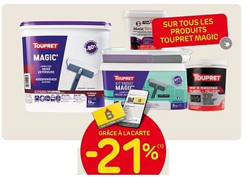 Promotions -21% sur tous les produits toupret magic - TouPret - Valide de 15/02/2023 à 27/02/2023 chez Brico