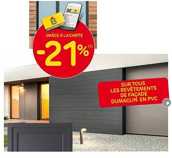 Promotions -21% sur tous les revêtements de façade dumaclin en pvc - Produit maison - Brico - Valide de 15/02/2023 à 27/02/2023 chez Brico