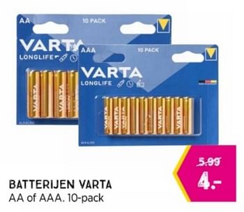 Promoties Batterijen varta - Varta - Geldig van 13/02/2023 tot 26/02/2023 bij Xenos