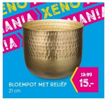 Promoties Bloempot met relief - Huismerk - Xenos - Geldig van 13/02/2023 tot 26/02/2023 bij Xenos