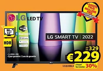 Promoties Lg led tv 32lq630b6la - LG - Geldig van 15/02/2023 tot 22/02/2023 bij ElectroStock