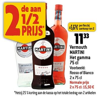 Promoties Vermouth martini - Martini - Geldig van 15/02/2023 tot 21/02/2023 bij Smatch