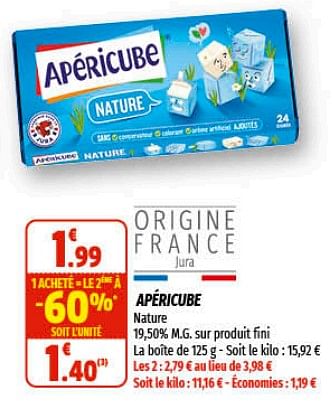 Promotions Apéricube nature - La Vache Qui Rit - Valide de 16/02/2023 à 26/02/2023 chez Coccinelle