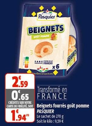 Promotions Beignets fourrés goût pomme pasquier - Brioche pasquier - Valide de 16/02/2023 à 26/02/2023 chez Coccinelle
