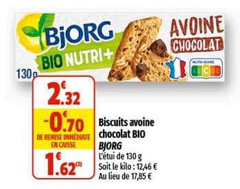 Promotions Biscuits avoine chocolat bio bjorg - Bjorg - Valide de 16/02/2023 à 26/02/2023 chez Coccinelle