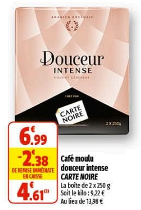 Promotions Café moulu douceur intense carte noire - CarteNoire - Valide de 16/02/2023 à 26/02/2023 chez Coccinelle